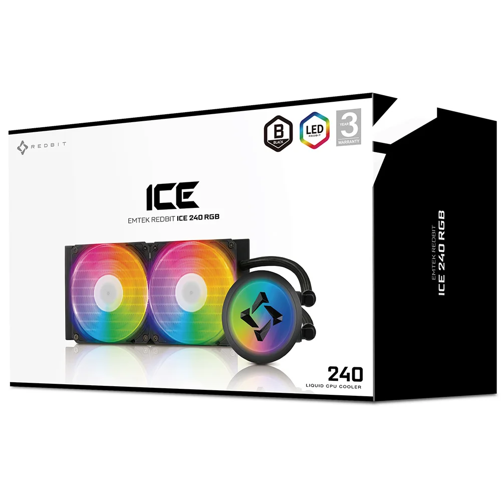 EmTech red comb ICE 240 RGB CPU water cooling