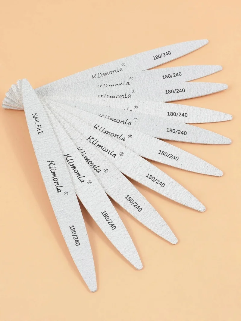 10/50/100 قطعة ملفات الأظافر المهنية 180 240 حصى خشبية البيضاوي ملفات الأظافر الصنفرة للأظافر مانيكير صالون أداة مجموعة #5