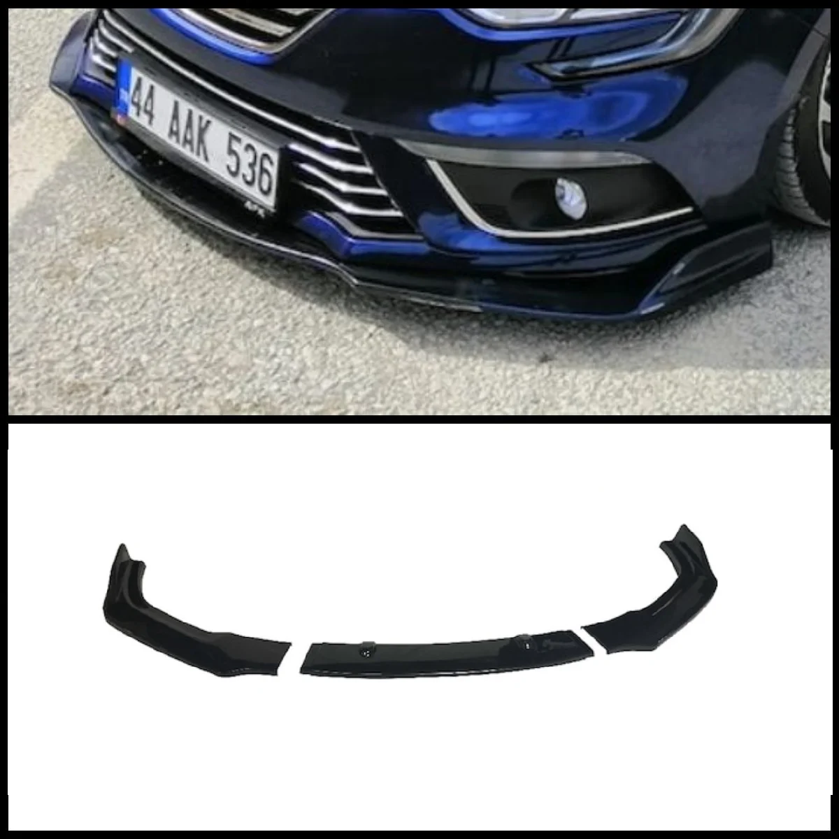 

For Renault Megane MK4 Front Bumper Lip Body Kit Spoiler Splitter Diffuser 3pcs HighQuality ABS Plastic Professional Universal