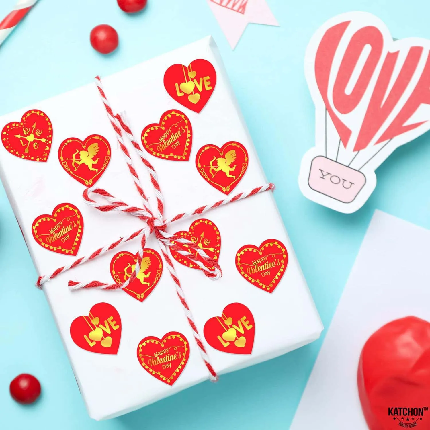 1000 Uds. Pegatinas autoadhesivas de feliz Día de San Valentín diseños ricos 1 pulgada para sobres DIY cajas de sellado tarjetas fiesta de San Valentín