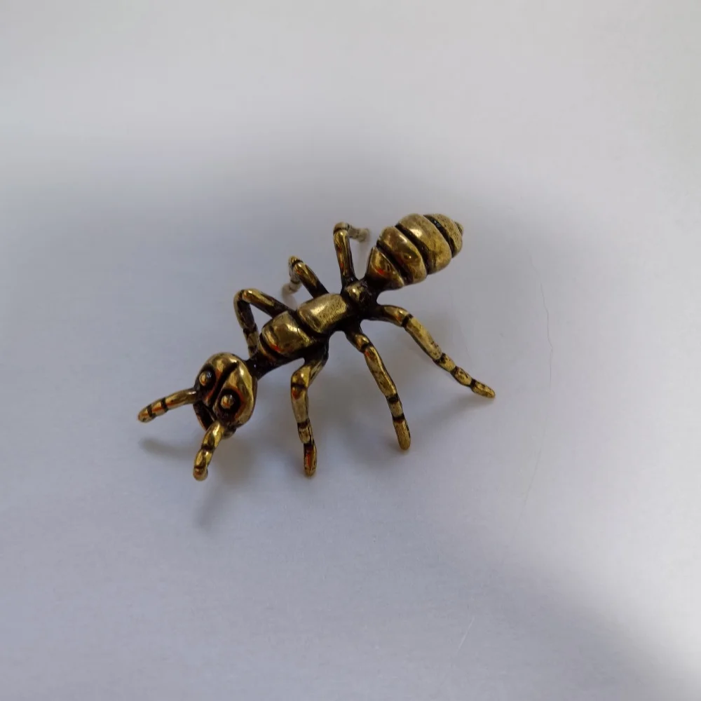 Figuras de hormiga de latón en caliente, simulación en miniatura de insectos, adorno de escritorio, mesa de té, mascotas, artesanías de cobre antiguo, decoraciones para el hogar