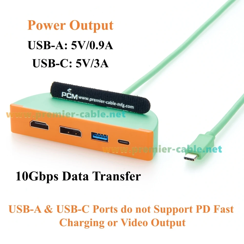 4-in-1 Tragbarer USB-C-Hub, Multiport-Adapter mit Dual-Monitor 4K@60Hz HDMI DisplayPort, 10Gbps USB-C und USB-A Datenanschlüssen – Detail 4