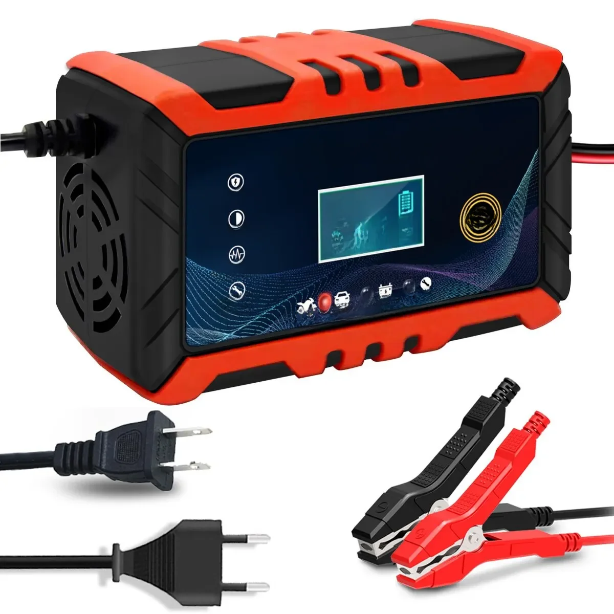 Carregador de bateria do carro com display LCD, reparo inteligente do pulso Carregamento da bateria