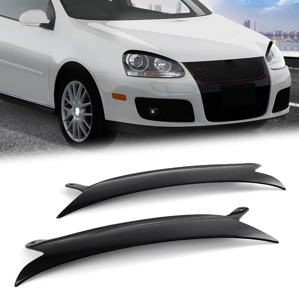 

Crossdesign 2Pcs Car Front Headlight Eyelids Black Fit for 2006-2009 Vw Golf Gti Jetta R32 Rabbit Mk5 Abs Plastic Durable Strong