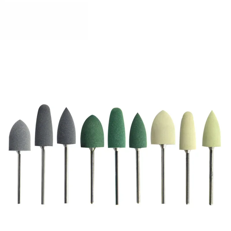 Image of 10pcs/set Dental Silicon Rubber Polisher Dentistry Laboratory Silicon Rubber Bur for Acrylic Polishing Coarse /Medium /Fine Bur