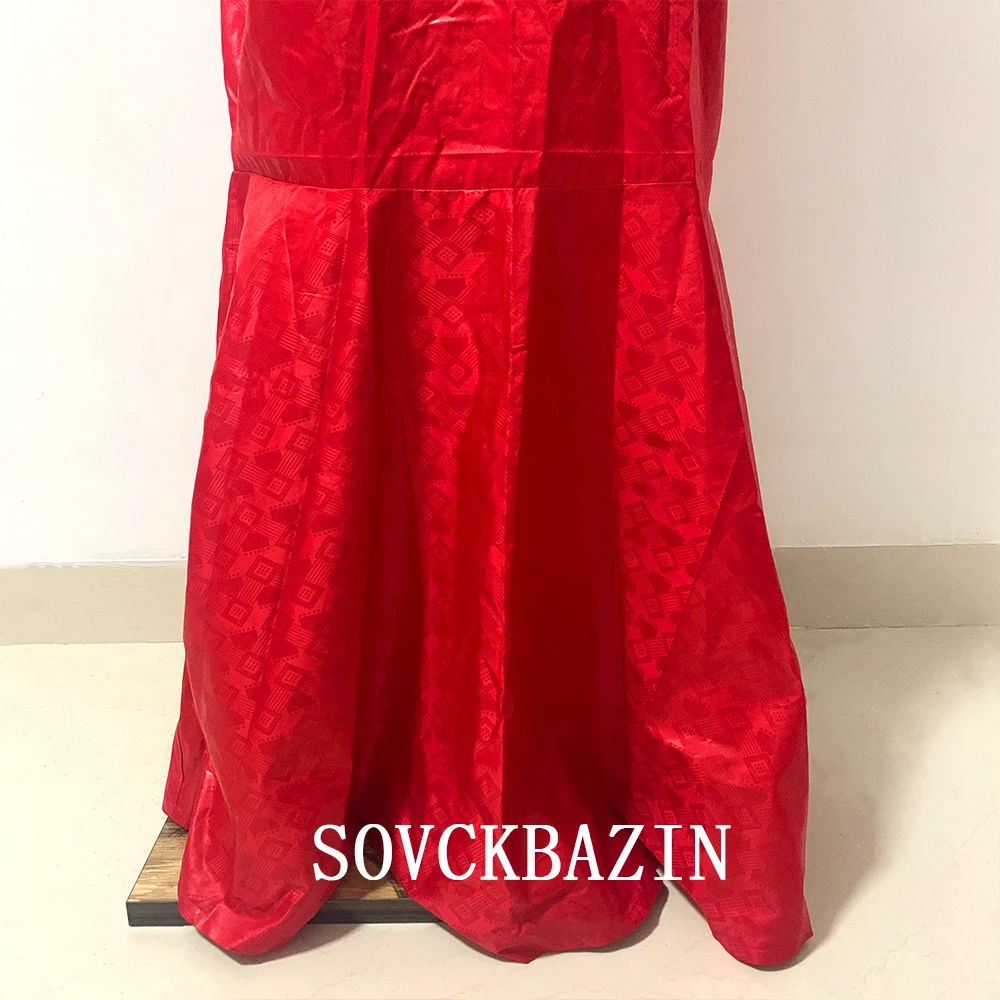 Afrykańskie tradycyjne sukienki dla kobiet Riche Bazin Brocade szlachetna dama wesele 4XL Plus rozmiar nigeryjczyk Dashiki Robe Basin