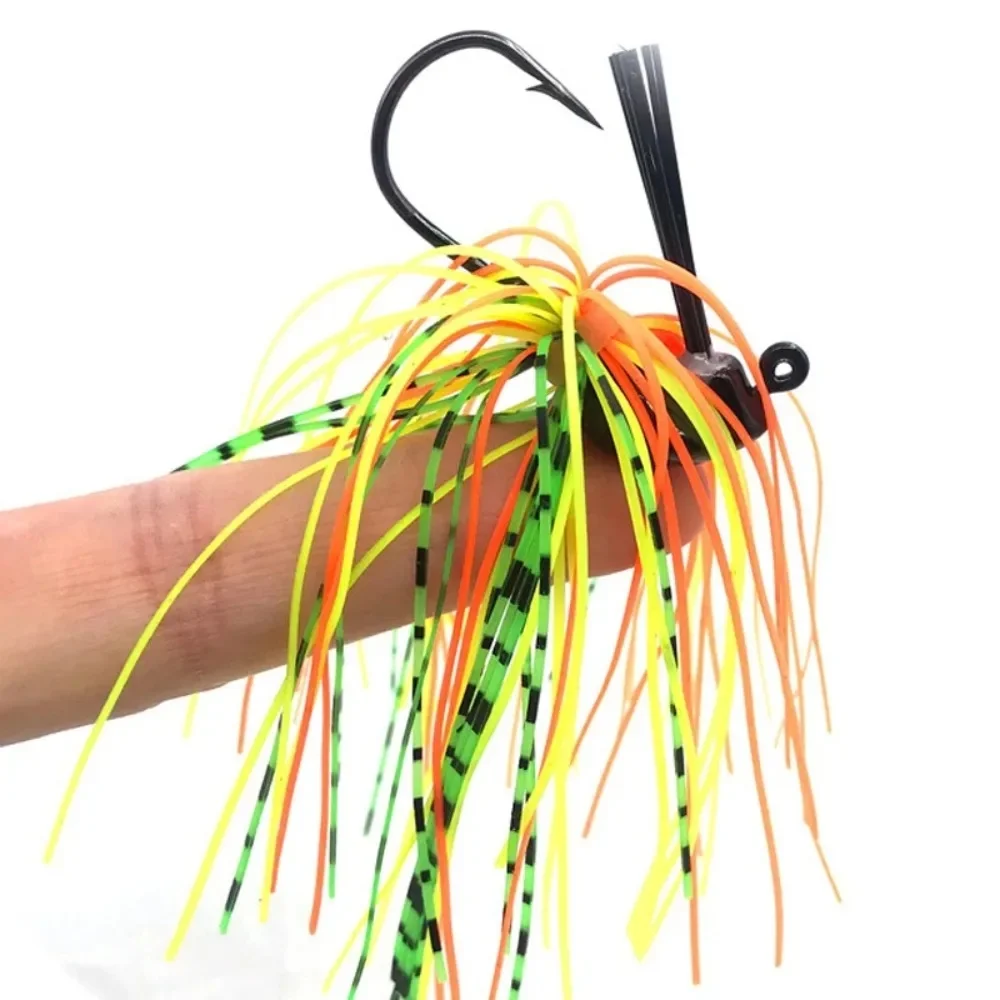 Jupes de gabarit de basse en silicone, appât buzzbait, wobJeff, jupe en caoutchouc pour brochet doré, leurres de pêche, appâts artificiels, jigs de natation, 7g, 10g, 14g