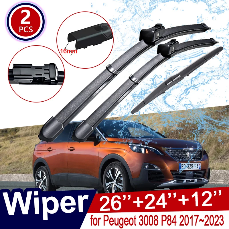 Auto Anteriore Posteriore Spazzole Tergicristallo per Peugeot 3008 Mk2 P84 3008GT GT 2 II 2017 ~ 2023 2022 Parabrezza Parabrezza Accessori 2019 2018