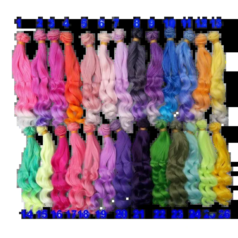 Rosyjskie włosy dla lalek DIY 20 cm odporne na wysoką temperaturę Kręcone włosy dla 1/3 1/4 1/6 BJD diy faliste włosy dla lalek — zdjęcie 2