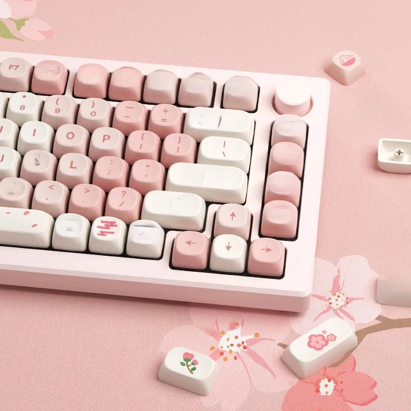 XVX Sakura 143-klawiszowy profil MOA Dye-Sub PBT zestaw klawiszy różowa dziewczyna nasadki na klawisze prezent dla mechanicznej klawiatury do gier — zdjęcie produktu 7