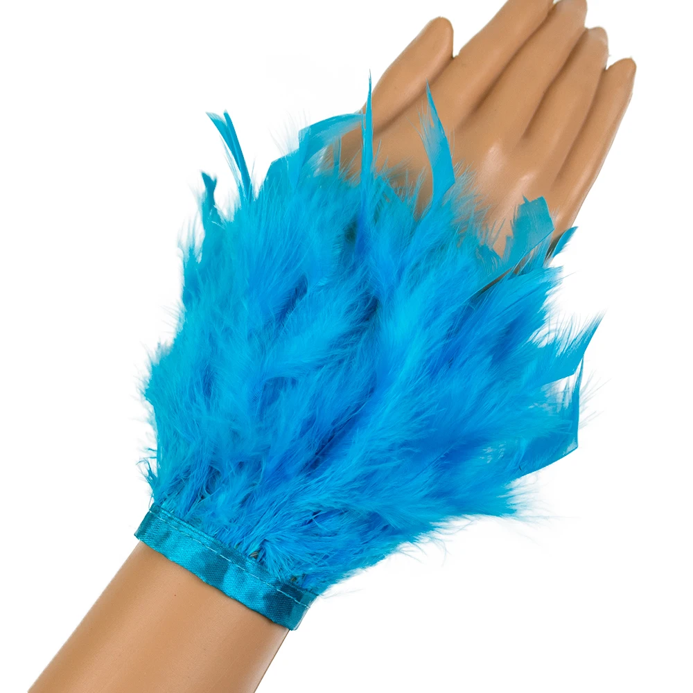 Customized Feather Cuffs Wristband with Feathers Trim Sleeves Wrist Sleeve Feathers Bracelet For Photos Bracelet feathers