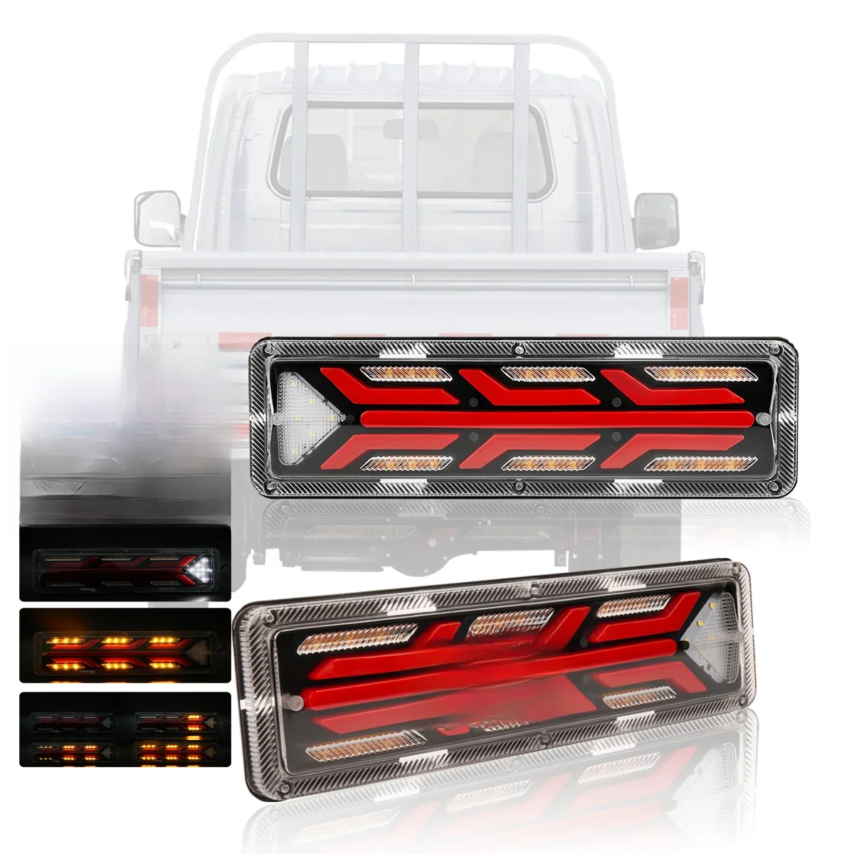 Feu arrière de camion 2x12/24V, étanche, antichoc, clignotant, feux de freinage, feux antibrouillard pour camion, Bus, remorque