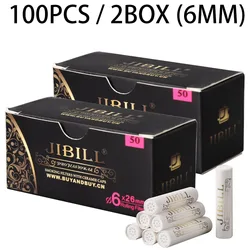 JIBILL-Cabeça Cerâmica Dupla Face para Cachimbo, Elemento Filtrante de Carvão Ativado, Acessório para Fumar, 6mm, 100PCs