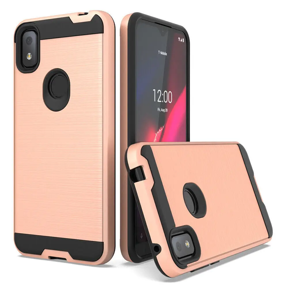 For T-Mobile REVVL 4 V+Plus/REVVL 5G Case caso matte macio silicone Shockproof Rugged Cover+Tempered Glass