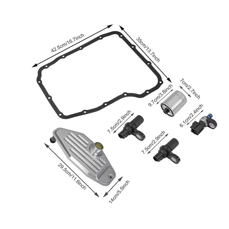 45RFE 545RFE 65-68RFE Transmission Oil Filter & Pan Gasket & Pressure Wheel Speed Sensor Kit For Chrysler Dodge Ram Durango