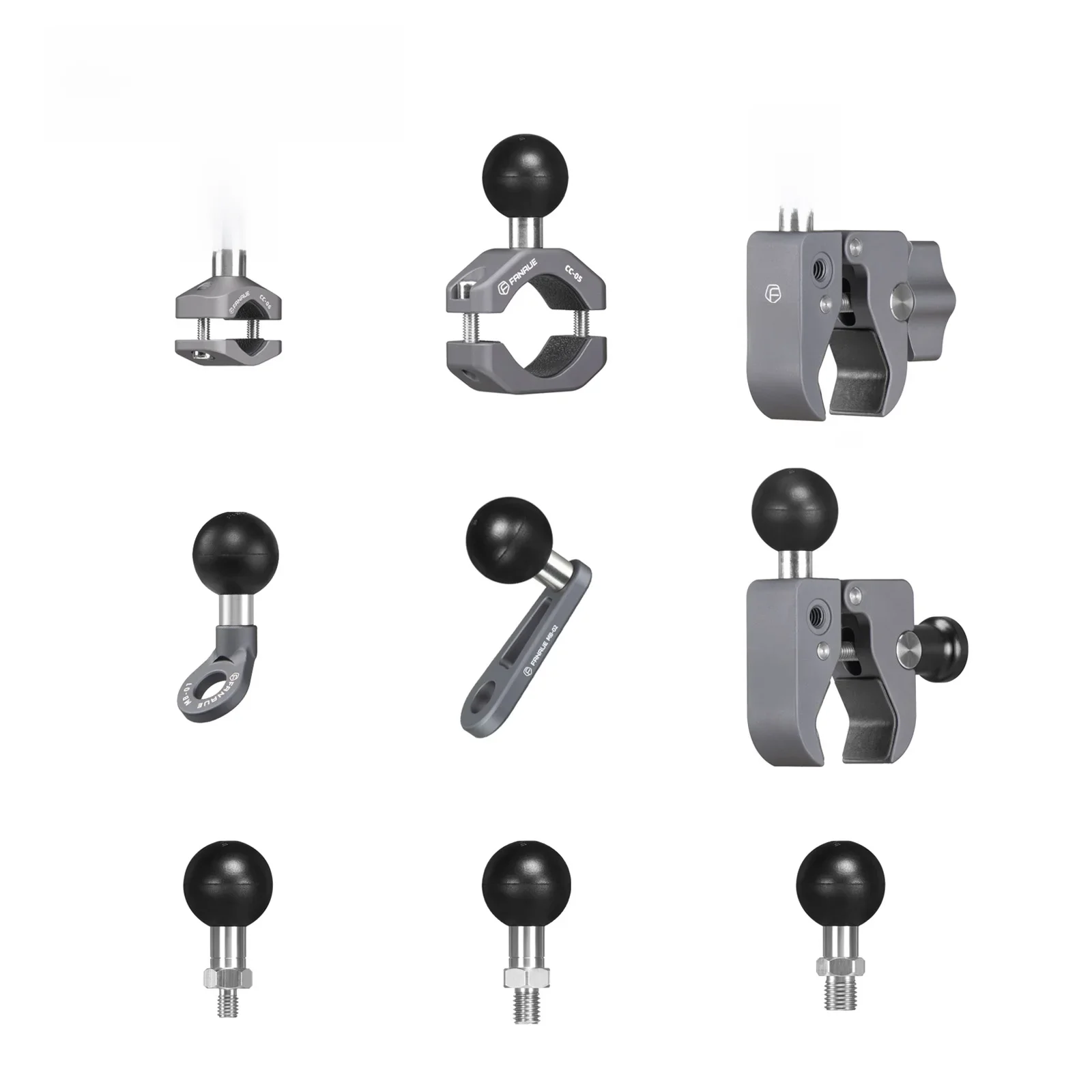 FANAUE – adaptateur de rotule en aluminium de 1 pouce, Base de montage de 25mm, support de téléphone pour moto, guidon pour caméra d'action DJI GoPro Insta360