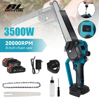 Brushless 8 inch Electric Pruning Saw Chainsaw Rechargeable Woodworking Saw Power Tool Fit For 18V Battery Pins