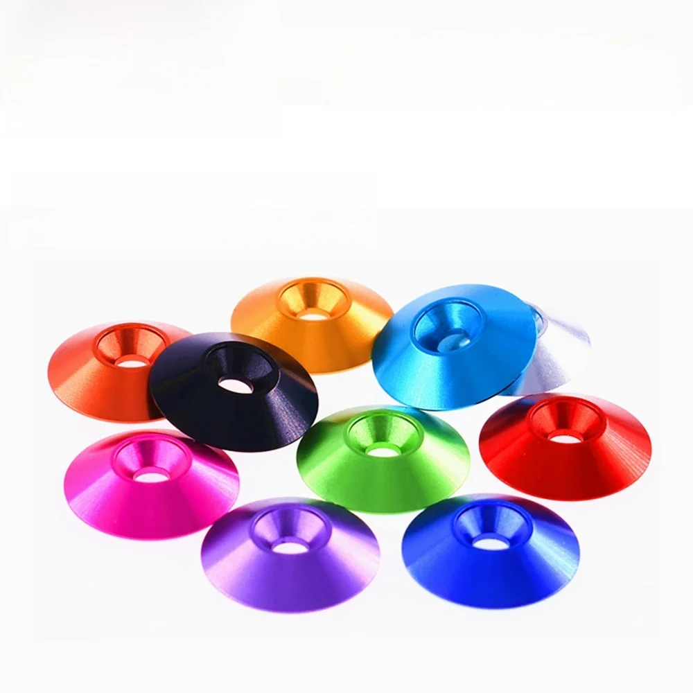 Yiqianyuan – rondelles multicolores en alliage d'aluminium M2-M12, pour joint de vis à tête fraisée, 10 couleurs, accessoires de voiture RC