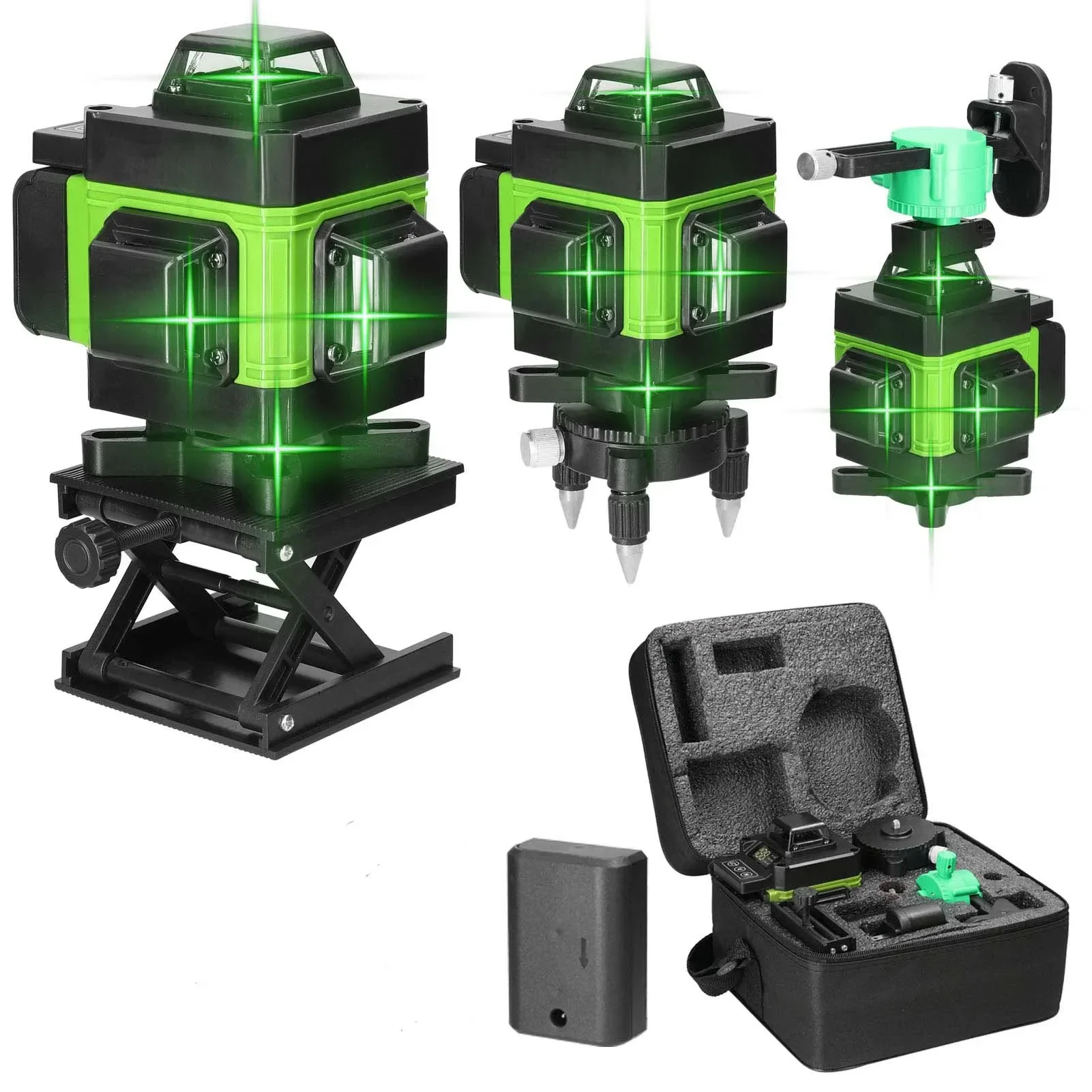 Nivel láser 4D de 8/12/16 líneas, autonivelante de línea verde, 360,Horizontal y Vertical, superpotente Professional laser level