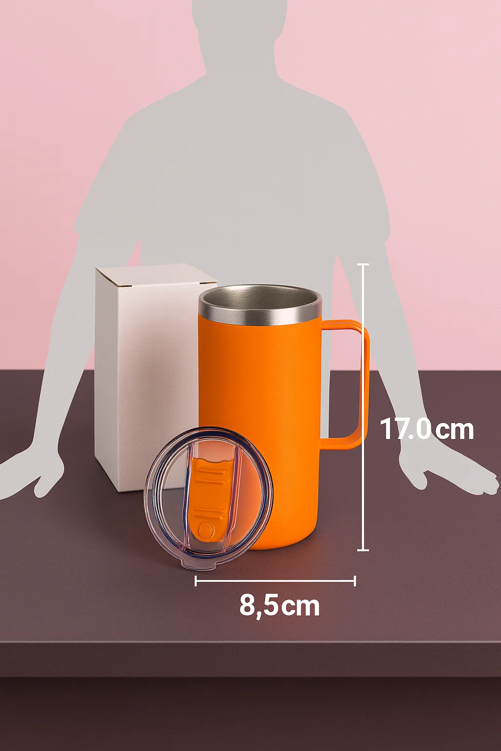 كوب حراري 600 مل، Kta-83، جدار مزدوج من الفولاذ المقاوم للصدأ مع مقبض مريح وغطاء محكم للانسكاب، مثالي للقهوة والشاي أو الماء أو العصير، محمول وخفيف الوزن، في 17 لونًا مختلفًا للنساء والرجال #6