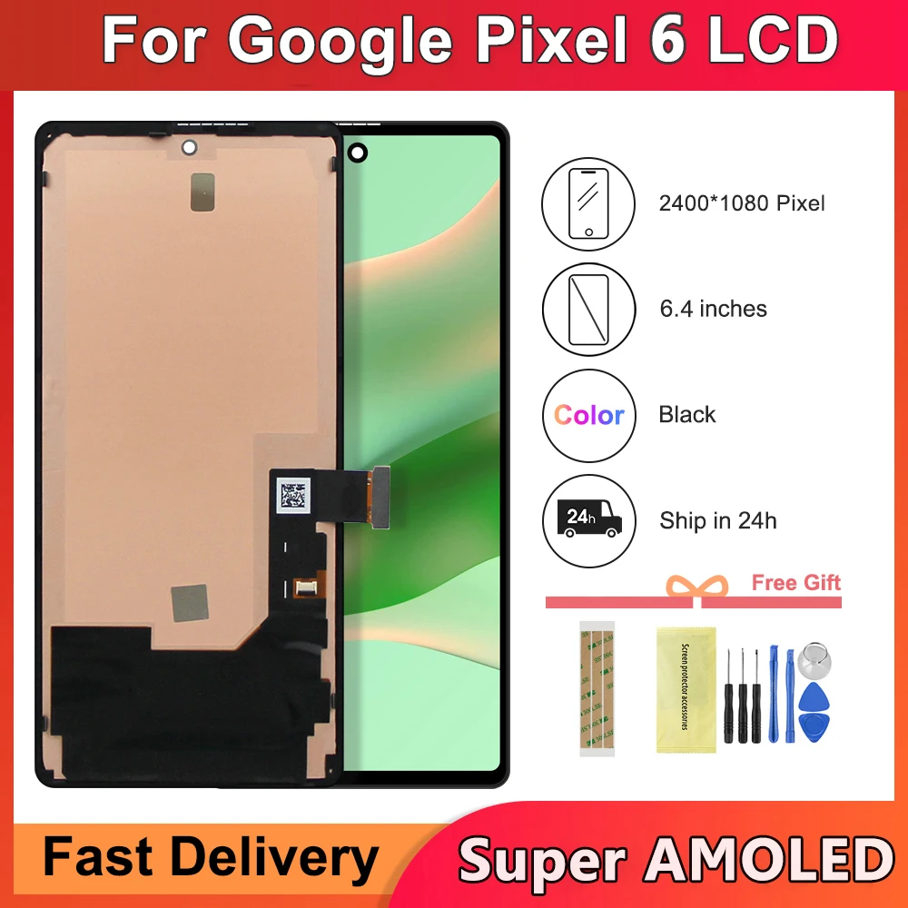 AMOLED For Google Pixel 6  GB7N6, G9S9B16, G9S9B, GR1YH LCD Display Touch Screen Digitizer With Frame For Google Pixel6 lcd