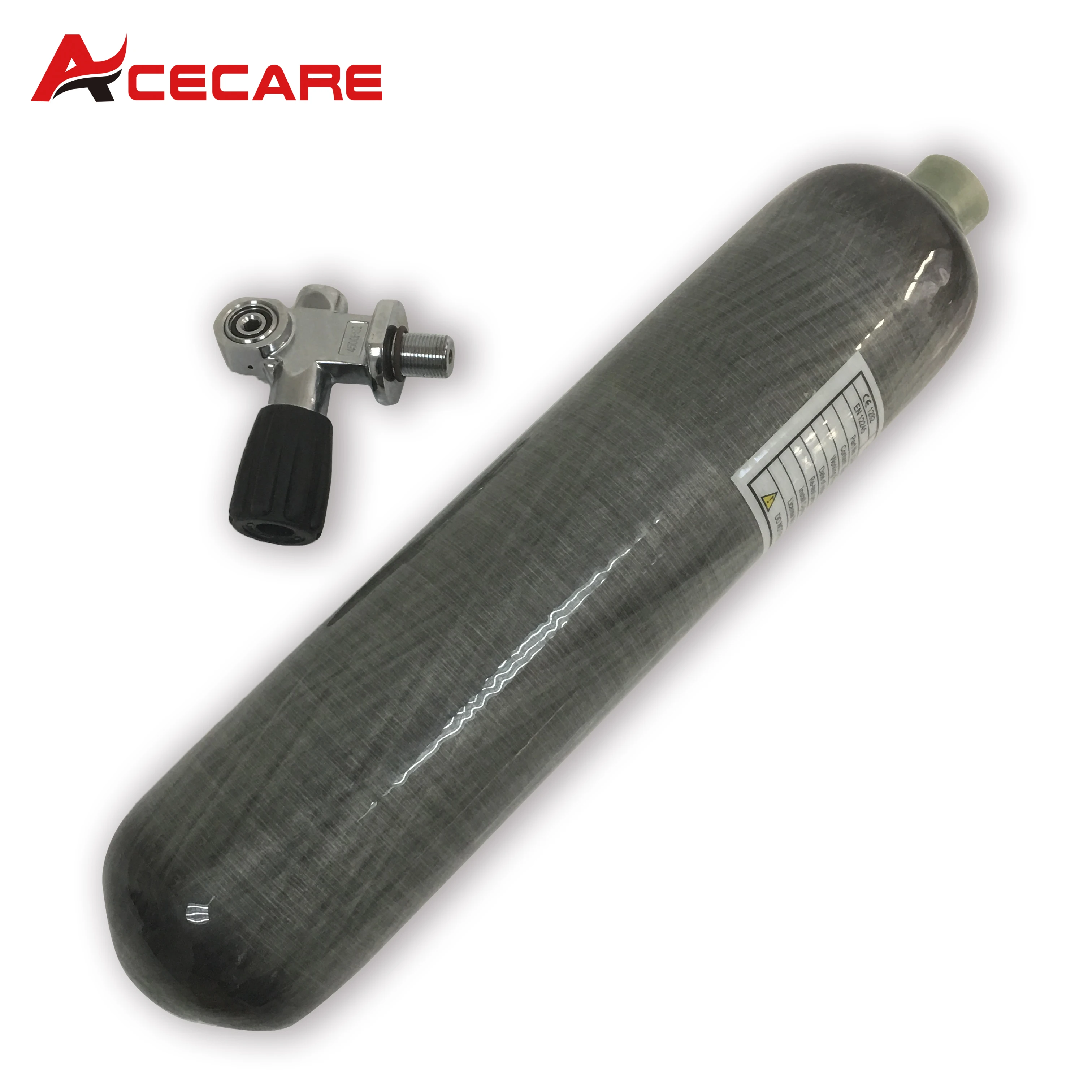 ACECARE 2L Carbon Fiber Cylinder Air Tank Scuba Diving Bottle 30Mpa 300Bar 4500Psi With Submersible Valve