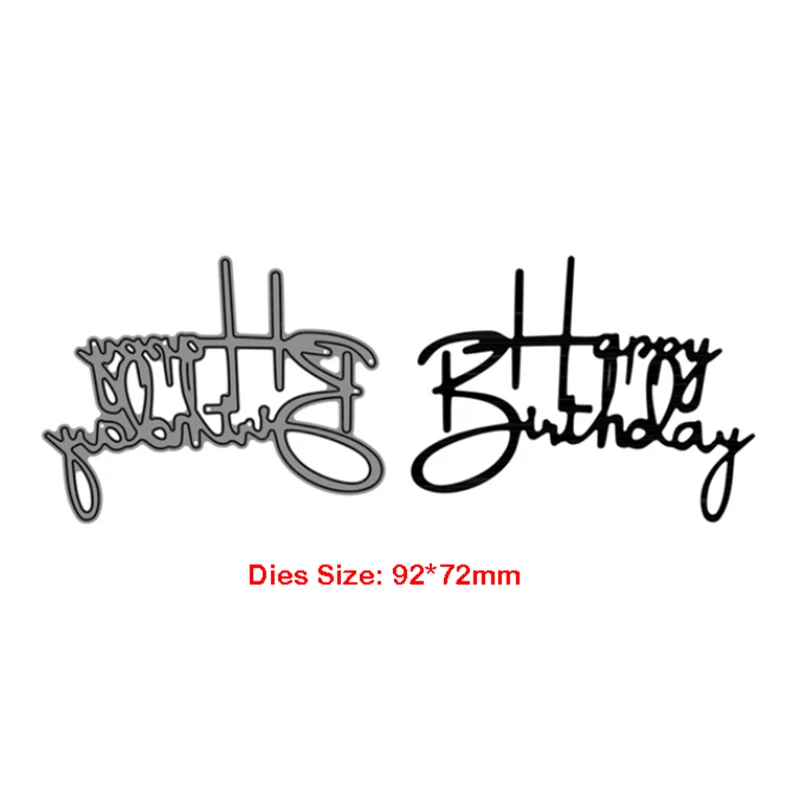 New Arrival Metal Various Happy Birthday Phrase Word Letter Cutting Dies for 2023 Scrapbooking Sentences Card Making Stencils