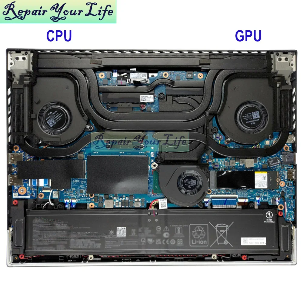 ラップトップ CPU GPU ファンクーラー Asus ROG Strix 16 G614 G634