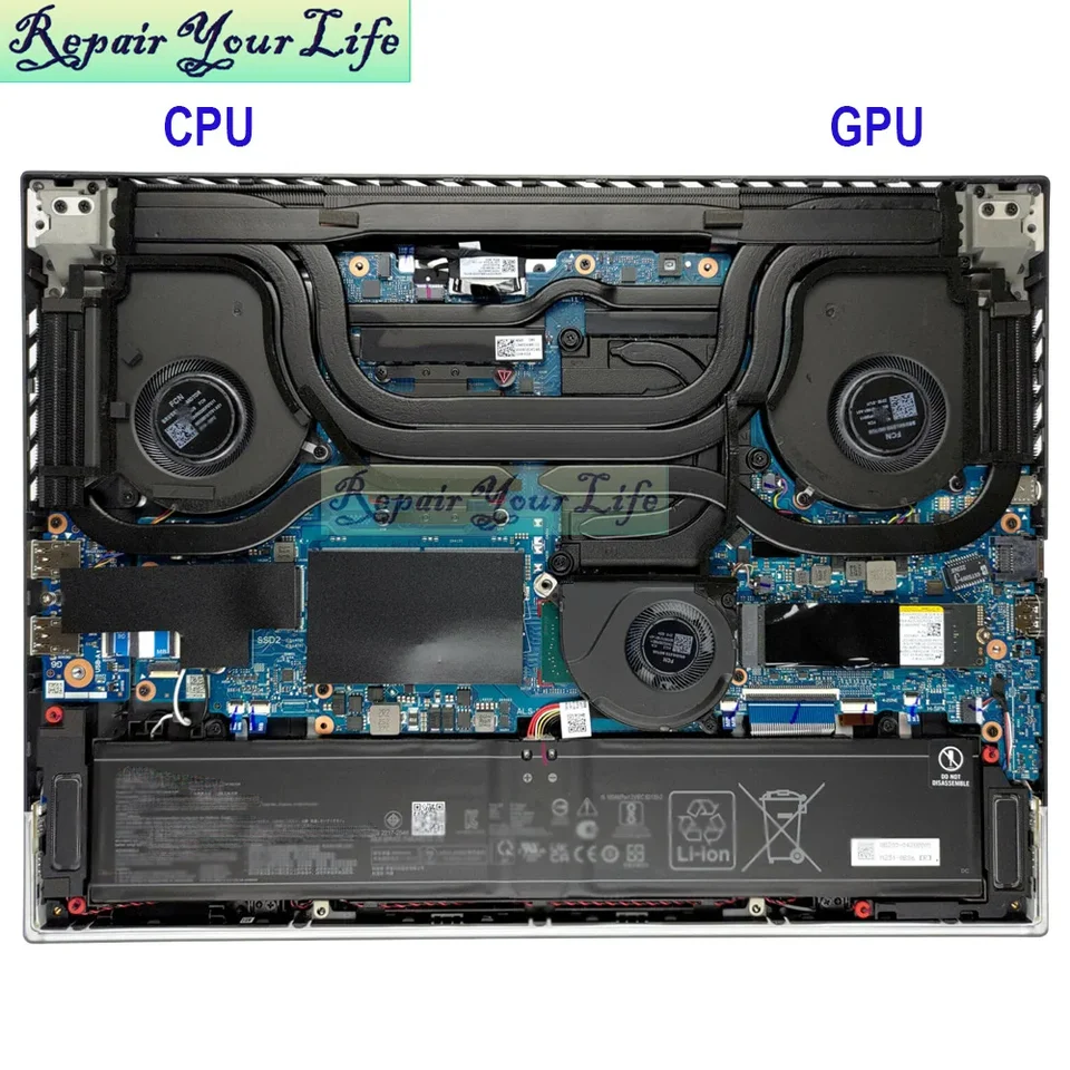 ラップトップ CPU GPU ファンクーラー Asus ROG Strix 16 G614 G634