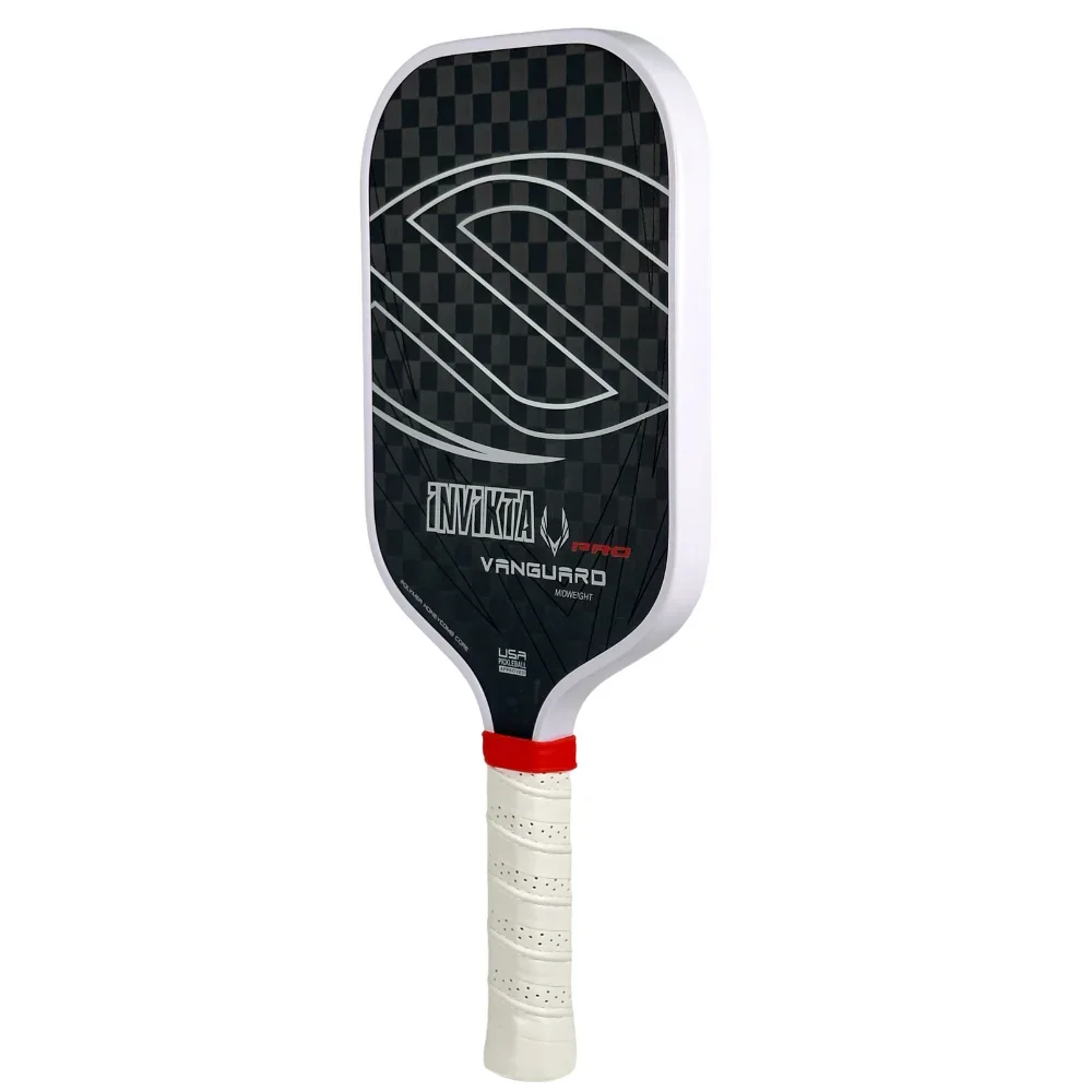 INVIKTA VANGUARD PRO 12K Paleta de Pickleball termoformada de fibra de carbono cruda Núcleo de panal de polímero de 16 mm Potencia aumentada, control