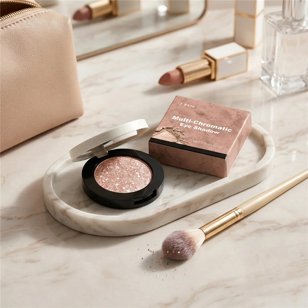 Skin-tone Shimmer 3D Eyeshadow Diamond Glitter Pearlescent Powder Waterproof Long Lasting High Pigment Single Eye Shadow Profess