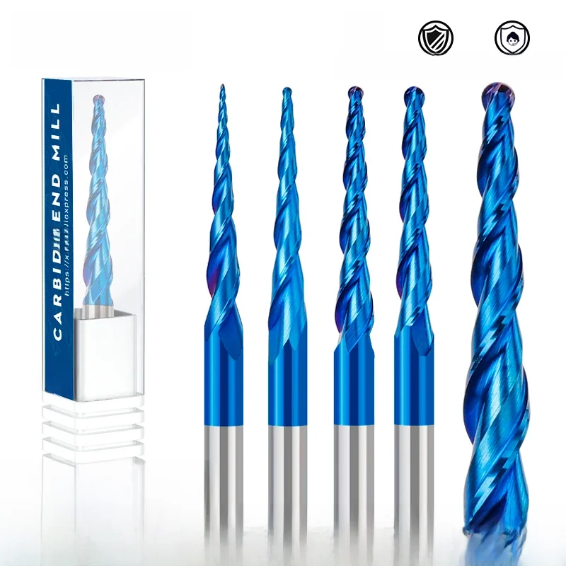 XCAN frez 6mm chwyt stożkowy frez kulisty R0.25/R0.5/R0.75/R1.0/R1.5/R2.0 CNC Router grawerowanie Bit do drewna — zdjęcie 2