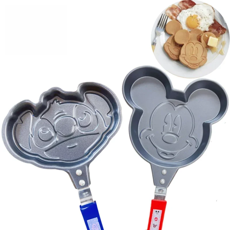 Poêle à frire antiadhésive pour enfants, dessin animé Stitch, figurine Mickey Mouse, outils de cuisine, moule à Omelette aux œufs, poêle antiadhésive, jouet pour bébé
