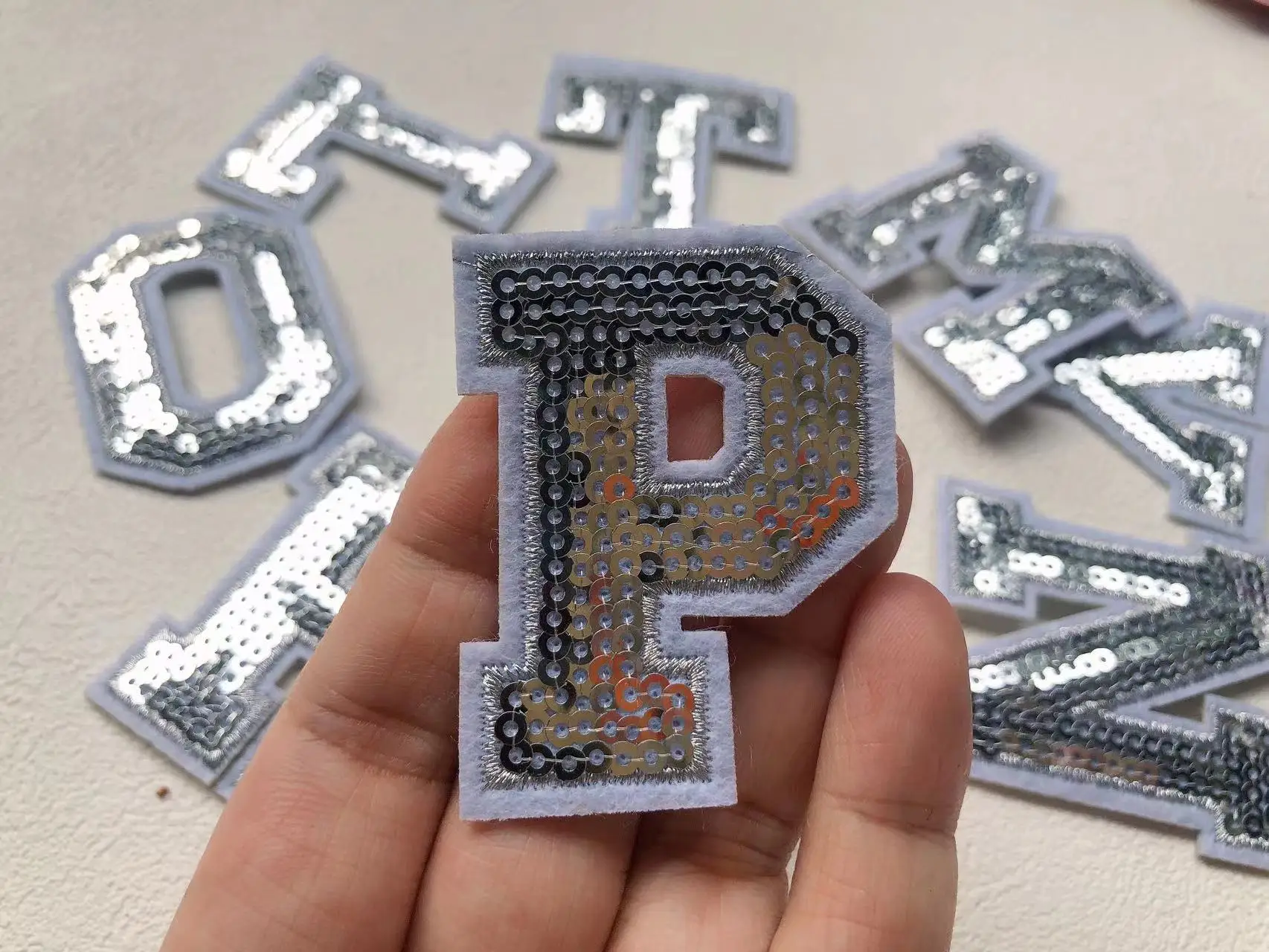 Silver iron on Letters Patch Name Letters Patch for T-Shirt or Coat decoration patches