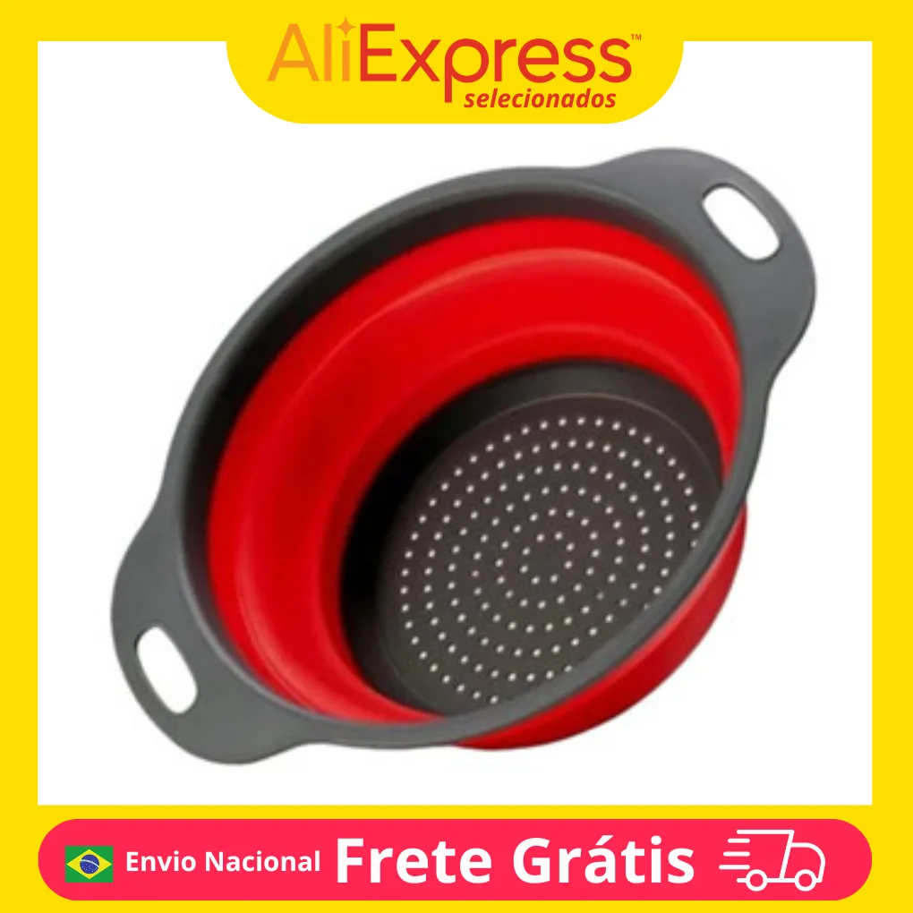 Escurridor retráctil redondo de silicona, práctico, compacto, para Fideos, frutas, verduras, cocina, funcional, vajilla para el hogar