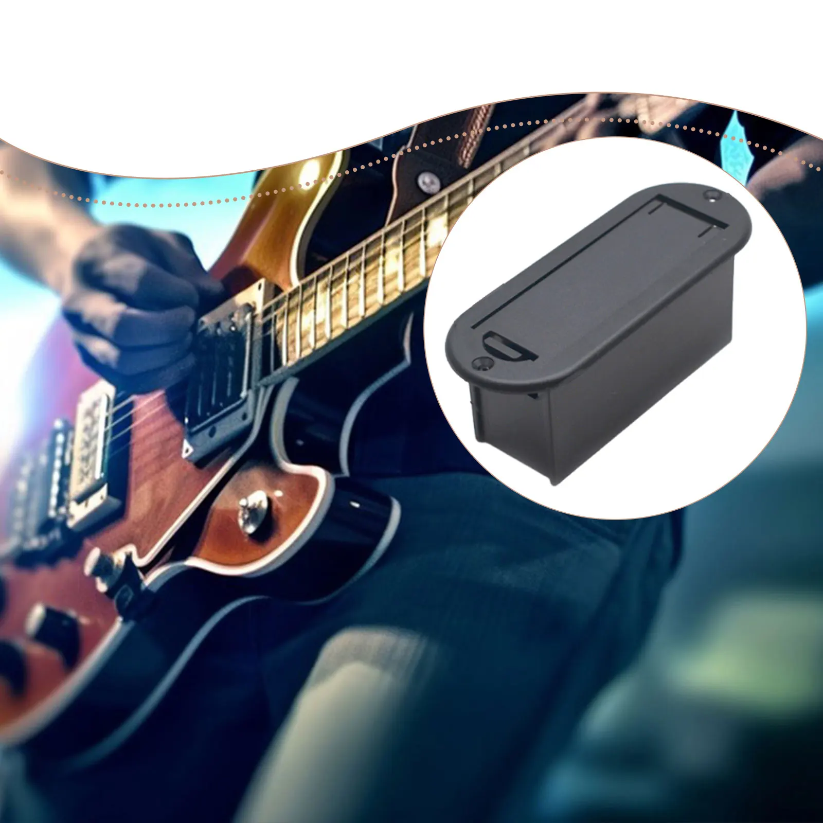 Guitar Pickup Battery Box Sturdy Portable 9V Battery Case Holder Replacement Compact Electric Guitar and Bass Accessories