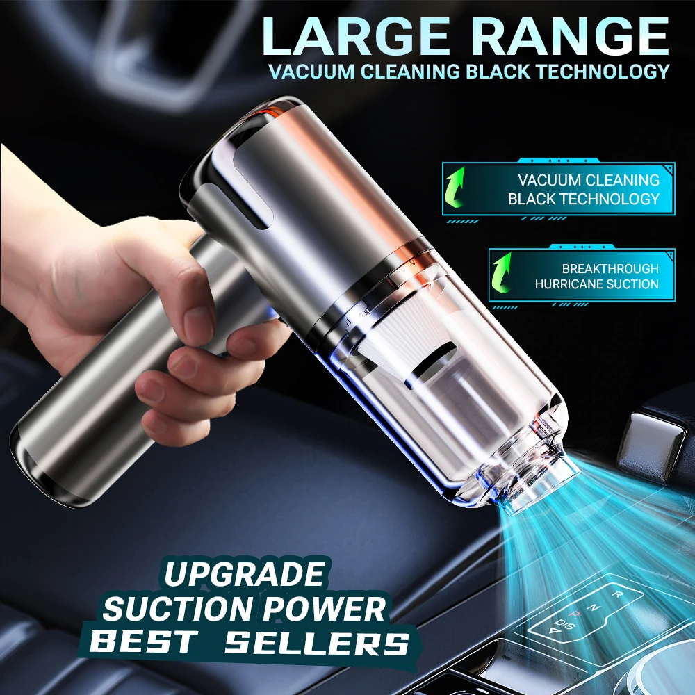 SZUK Car Vacuum Cleaner 148000PA Wireless Portable Cleaning Machine for Keyboard Powerful Mini Handheld Cleaner for Car and Home