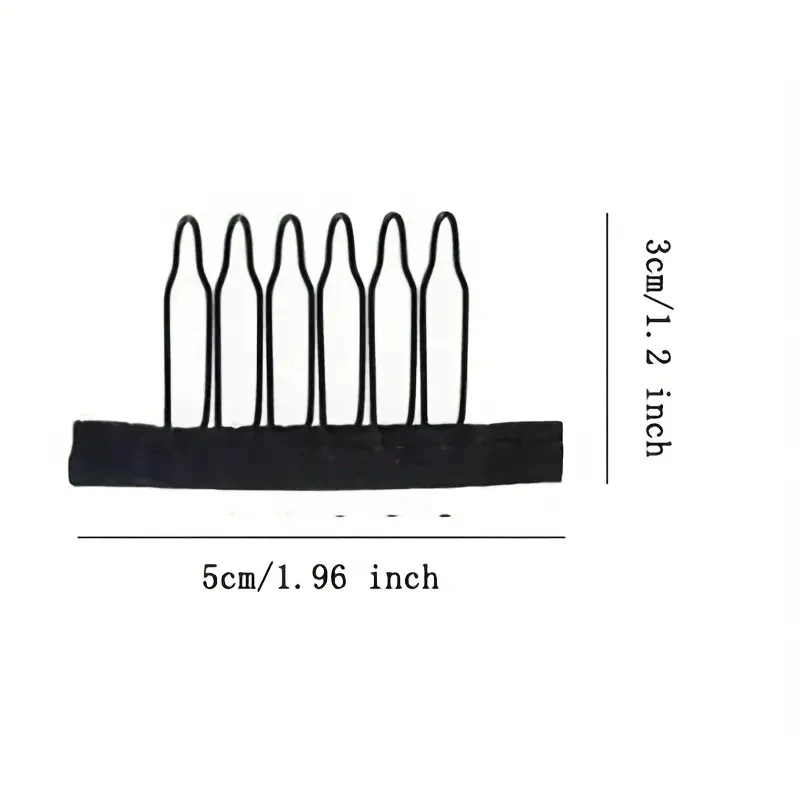 Wig Comb Clips Cloth And Stainless Steel Wig Combs 6 Teeth Hair Wig Clips For Lace Wig Cap Wig For Hair Extensions Accessories