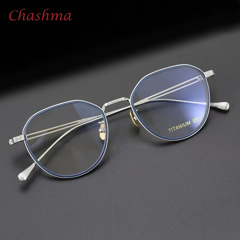 Chashma Women Round Eyewear Titanium Top Quality Glasses Frame Prescription Optical Lenses Fashion Trend Stylish Men Spectacles