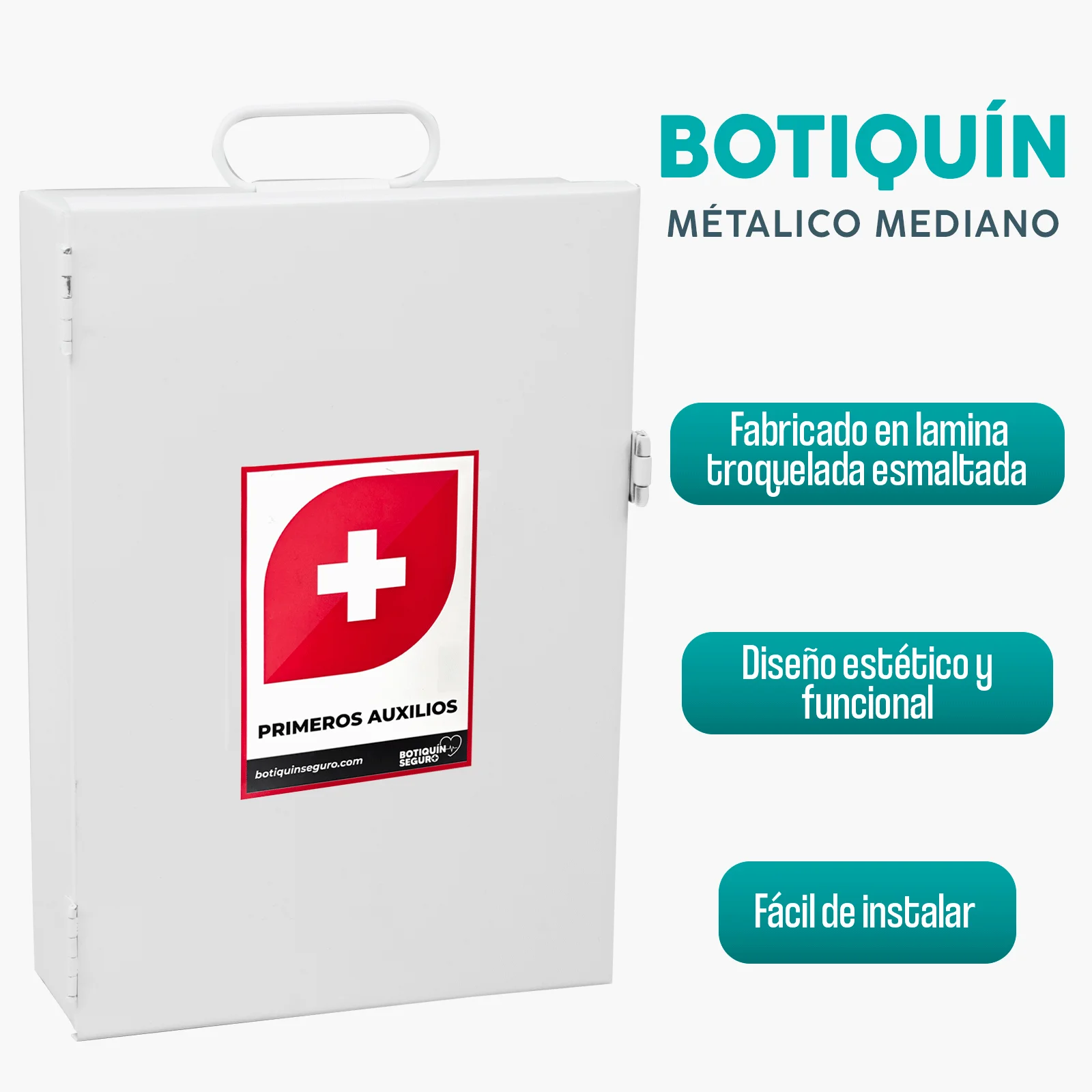 Botiquín De Emergencia Mediano Metálico 22x30cm