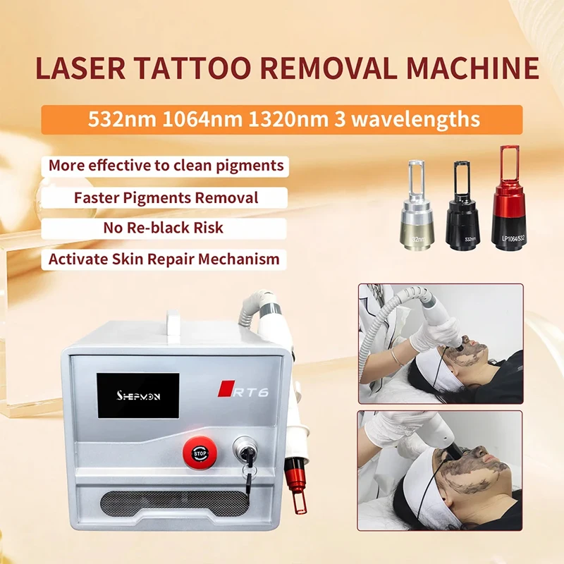 

3 Probes Portable Tattoo Removal Picosecond Laser Machine Freckle Removal Skin Rejuvenation Whitening Nd Yag Laser Instrument