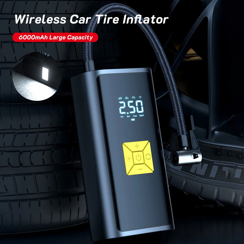 Mini Car Inflator Portable Air Rechargeable Compressor wearable Wireless Inflatable Pump With LED For Motorcycle cycle cycle type balloons