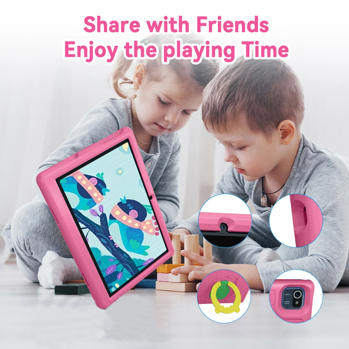 KT1008 10.1 Inch Children Tablet Android 13 6GB RAM 64GB ROM 1TB Expand WiFi 5000mAh Battery Dual Camera Kid's Gift Game Child