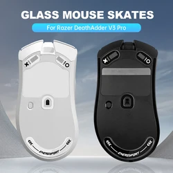 Glass Mouse Skates Mouse Feet For Razer DeathAdder V3 Pro Wireless Mouse Round Curved Edge For Razer DeathAdder V3 Pro