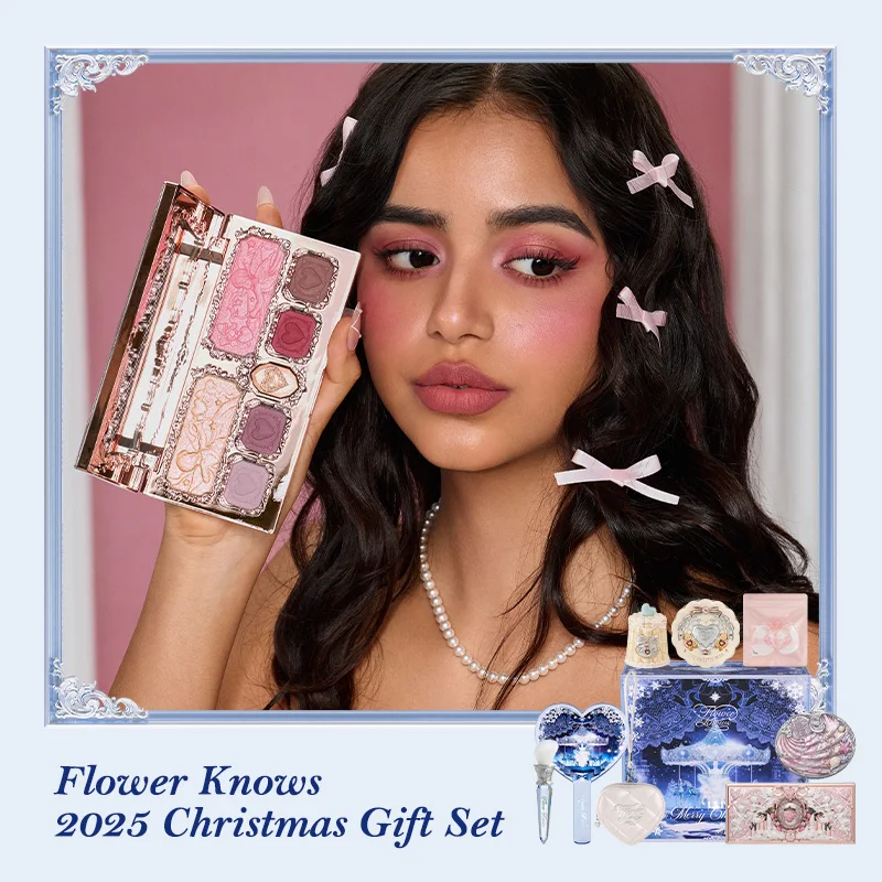 【新商品】フラワーノーズ 2025 クリスマスギフトセット アイシャドウ＋チーク＋リップスティック＋プレストパウダー メイクアップセット