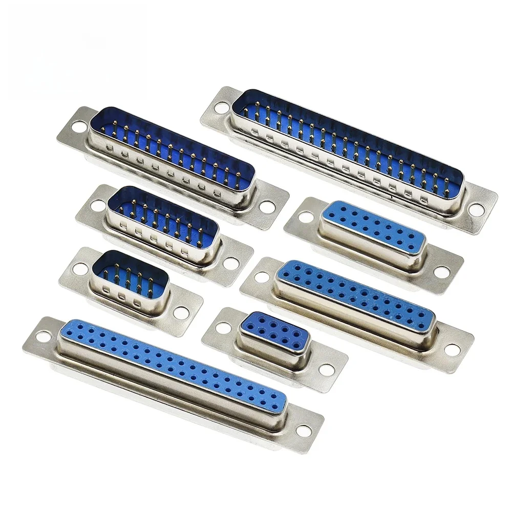 5 sztuk DB9 DB15 DB25 DB37 otwór/Pin żeński/męski niebieski złącze RS232 szeregowy gniazdo portu DB Adapter D-SUB 9/15/25/37 pin — zdjęcie 2