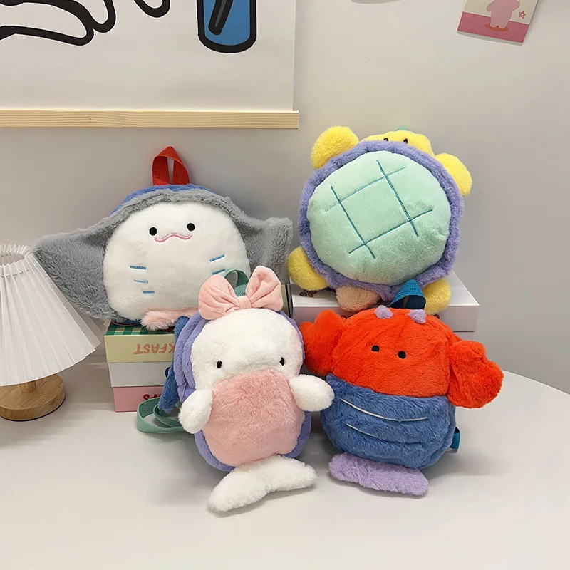 

Плюшевый милый рюкзак с животными, легкая мягкая игрушечная сумка с регулируемыми лямками, сумка для куклы с животными для детей, подарок на день рождения