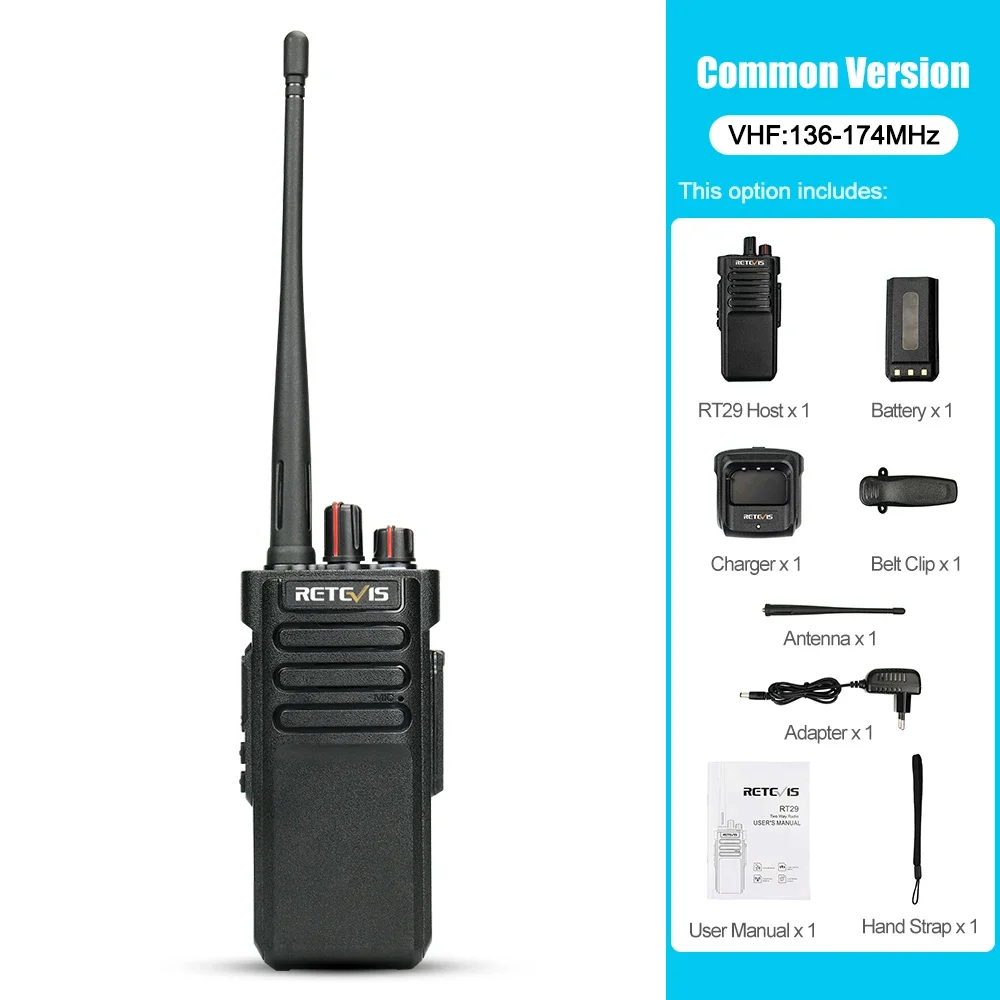 Retevis RT29 Walkie Talkie Lange Afstand Krachtig IP67 Waterdicht VHF of UHF 1pc of 2pcs Duurzaam Tweewegscommunicatiesysteem