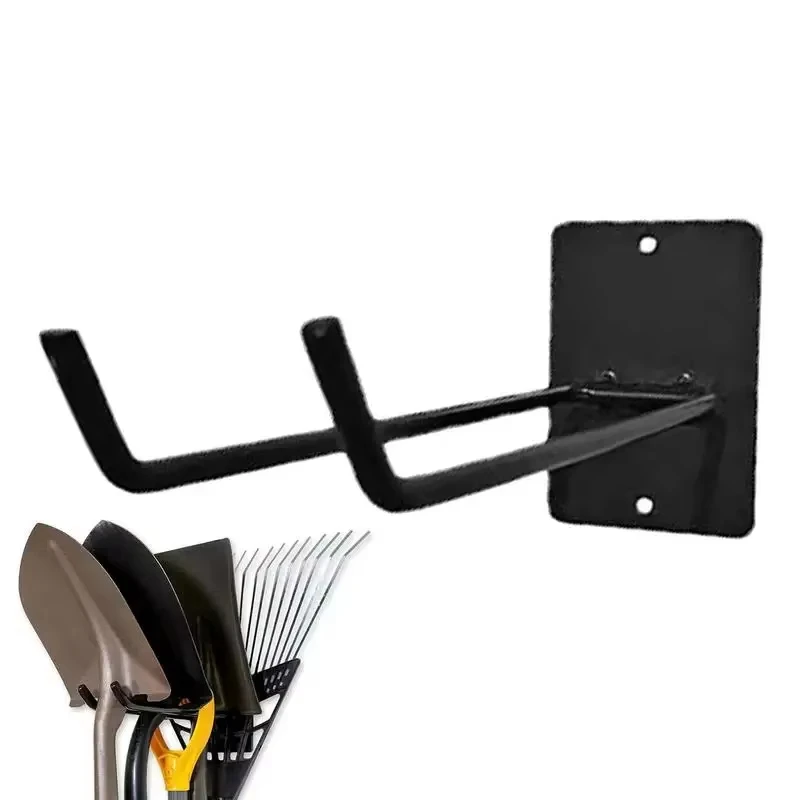 Black Tool Storage System Hooks Wall Holder Garage Storage Multi-Purposes Garden Tool Organizer For Warehouse Garage Wall Hook