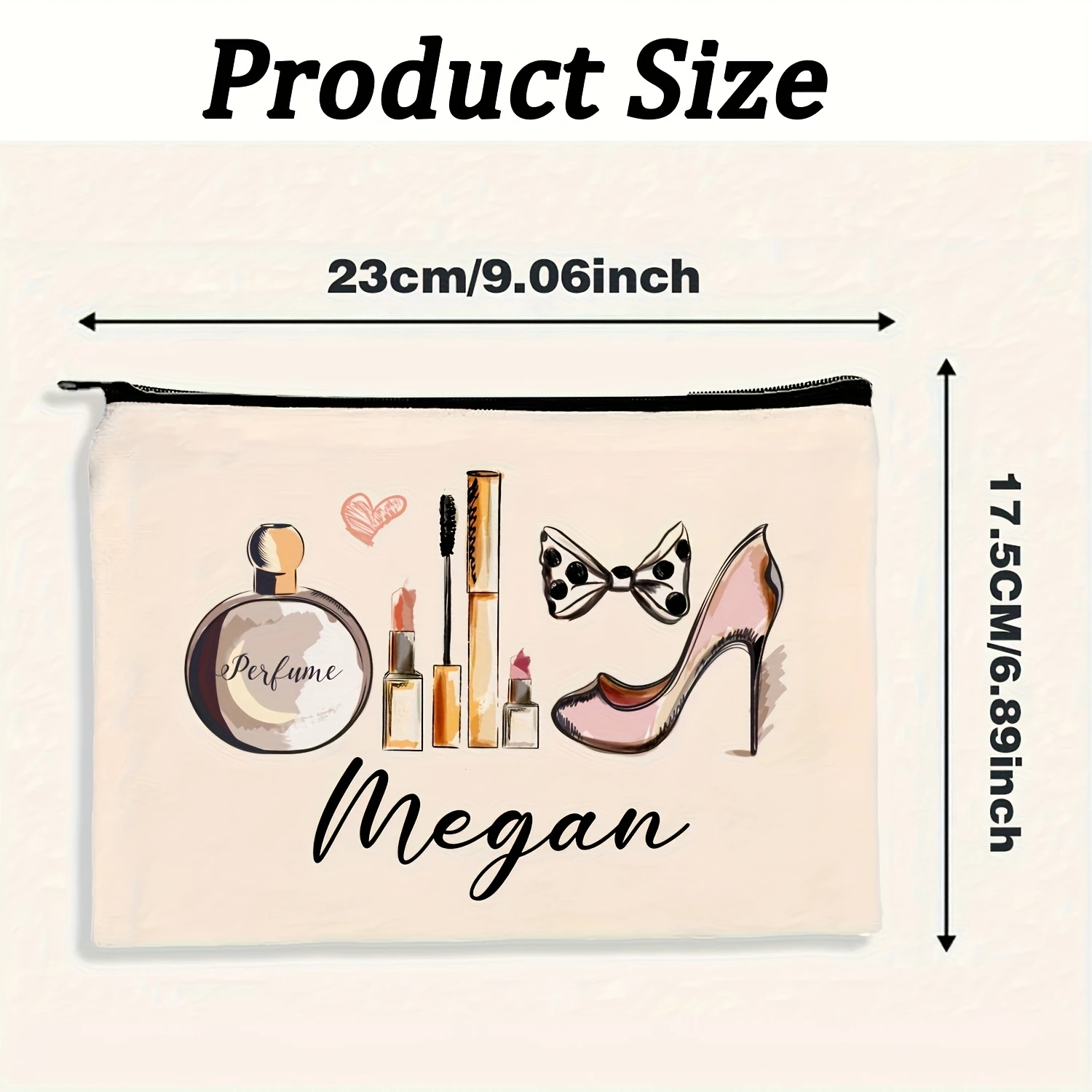 Custom Name Text Makeup Organizer Bag Lightweight Travel Toiletry Case Perfect Christmas New Year Valentine Holiday Gift